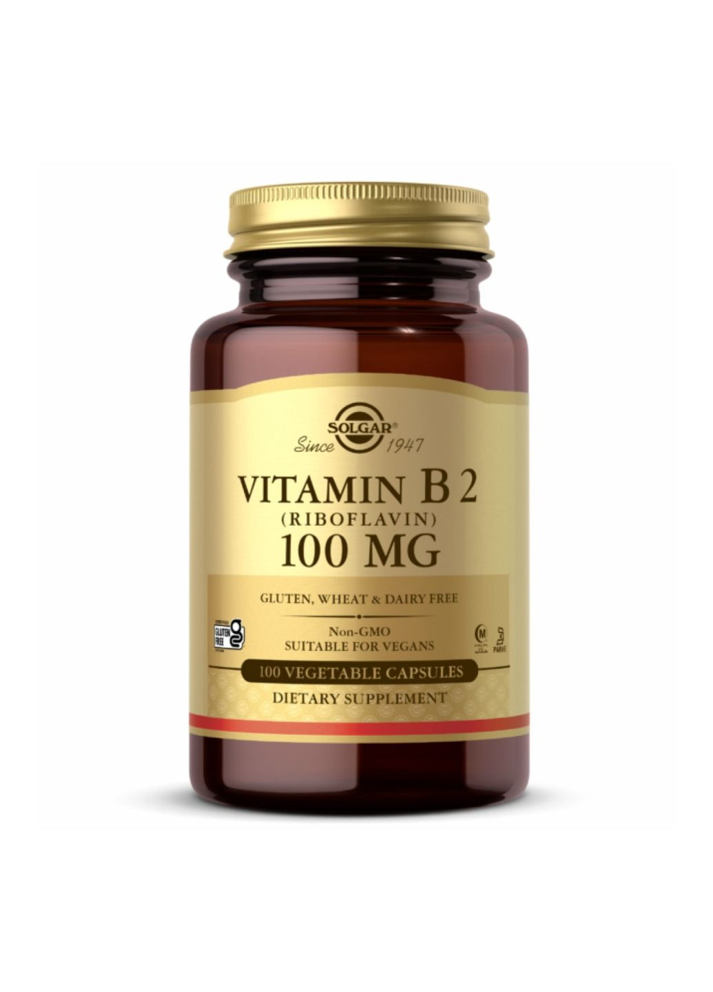 Витамин B Vitamin B2 100 mg (Riboflavin) - 100 Vcaps Solgar (280917035)