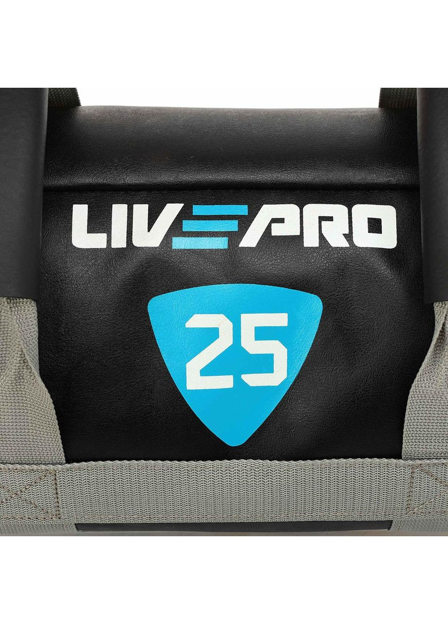 Мешок утяжелитель для функционального тренинга Power Bag LP8120-25 25кг (PVC, вес 25кг, черный-серый) LiveUp (361440139)