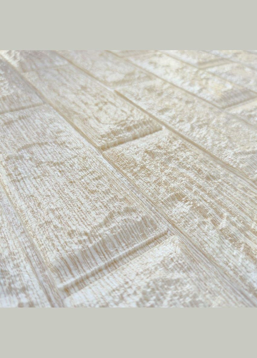 Самоклеюча декоративна 3D панель під цеглу бежева смужка 700х770х5мм 184 (3DPanda-0489) Sticker Wall (323154681)