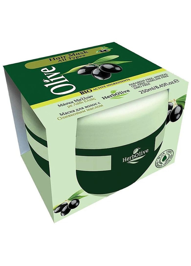 Маска для волос с маслом масла HerbOlive Olive Oil Hair Mask All Hair Types 250ml (1135809-166309) Madis (368653511)