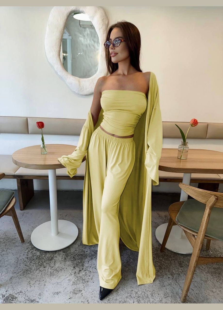 Жіночий костюм трійка кардиган, топ та палаццо MonCher (333801162)