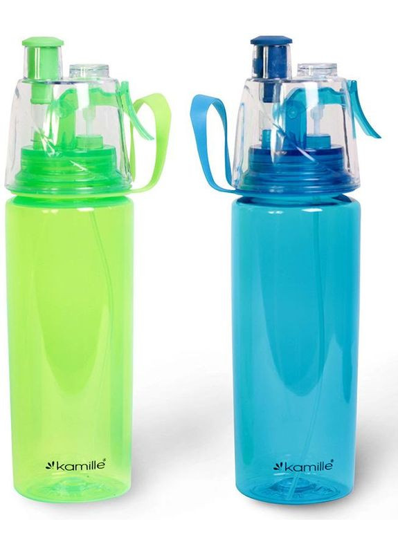 Спортивная бутылка 570мл с распылителем тритан для воды и охлаждения во время тренировок Kamille (368981741)