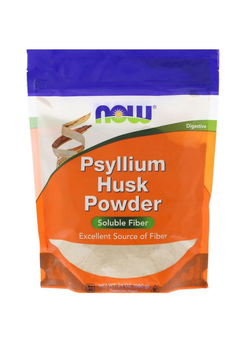 Подорожник, порошок из семян шелухи, Psyllium Husk Powder,, 680 г (1,5 фунта) Now Foods (326055473)