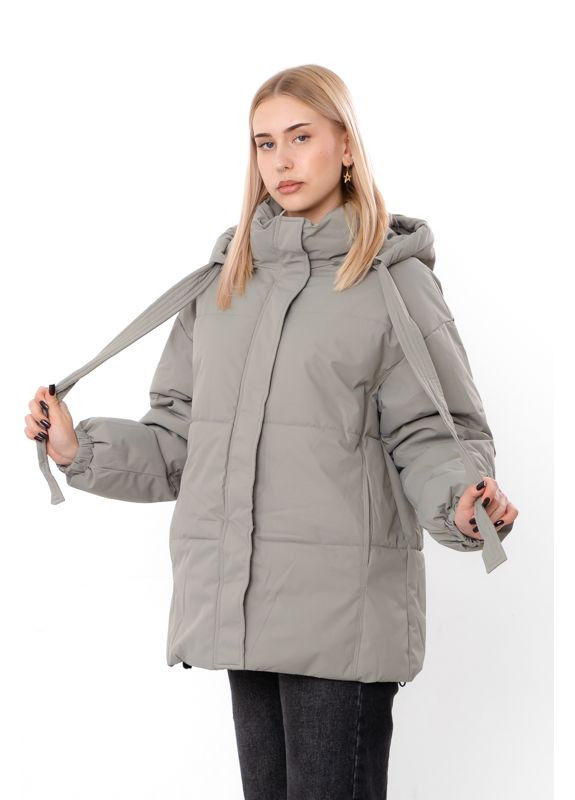 Оливкова демісезонна демісезонна жіноча дута куртка (оверсайз ) (p-18182) Носи своє