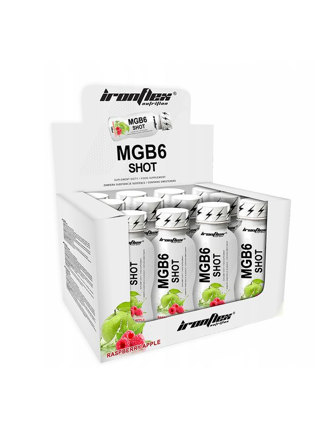 Магній + Вітамін В6 Mg+B6 Shot 12x 100 ml (Apple raspberry) Iron Flex (282744821)