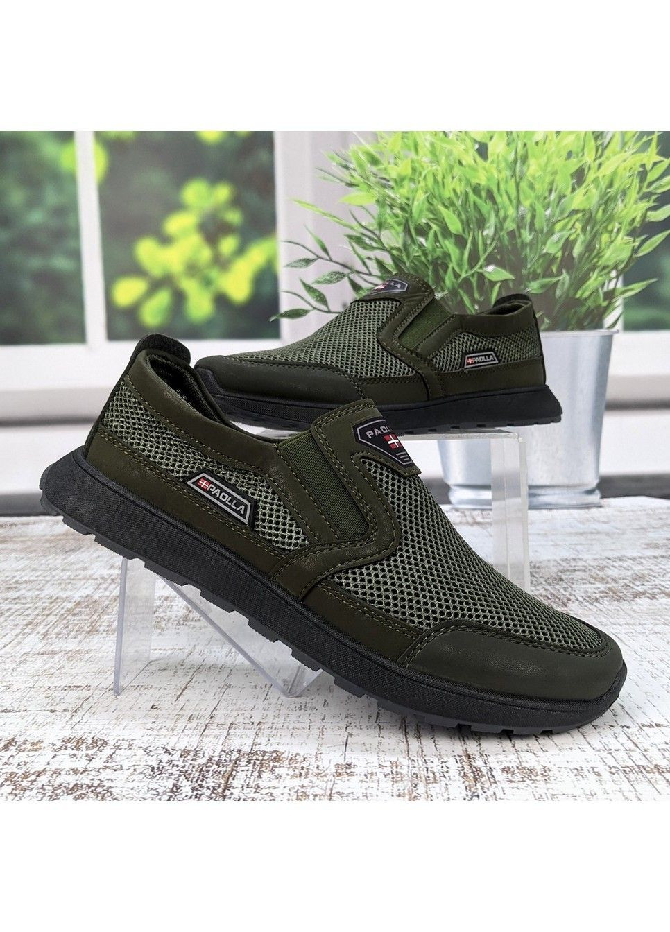 Хакі Літні чоловічі кросівки літні сітка Paolla