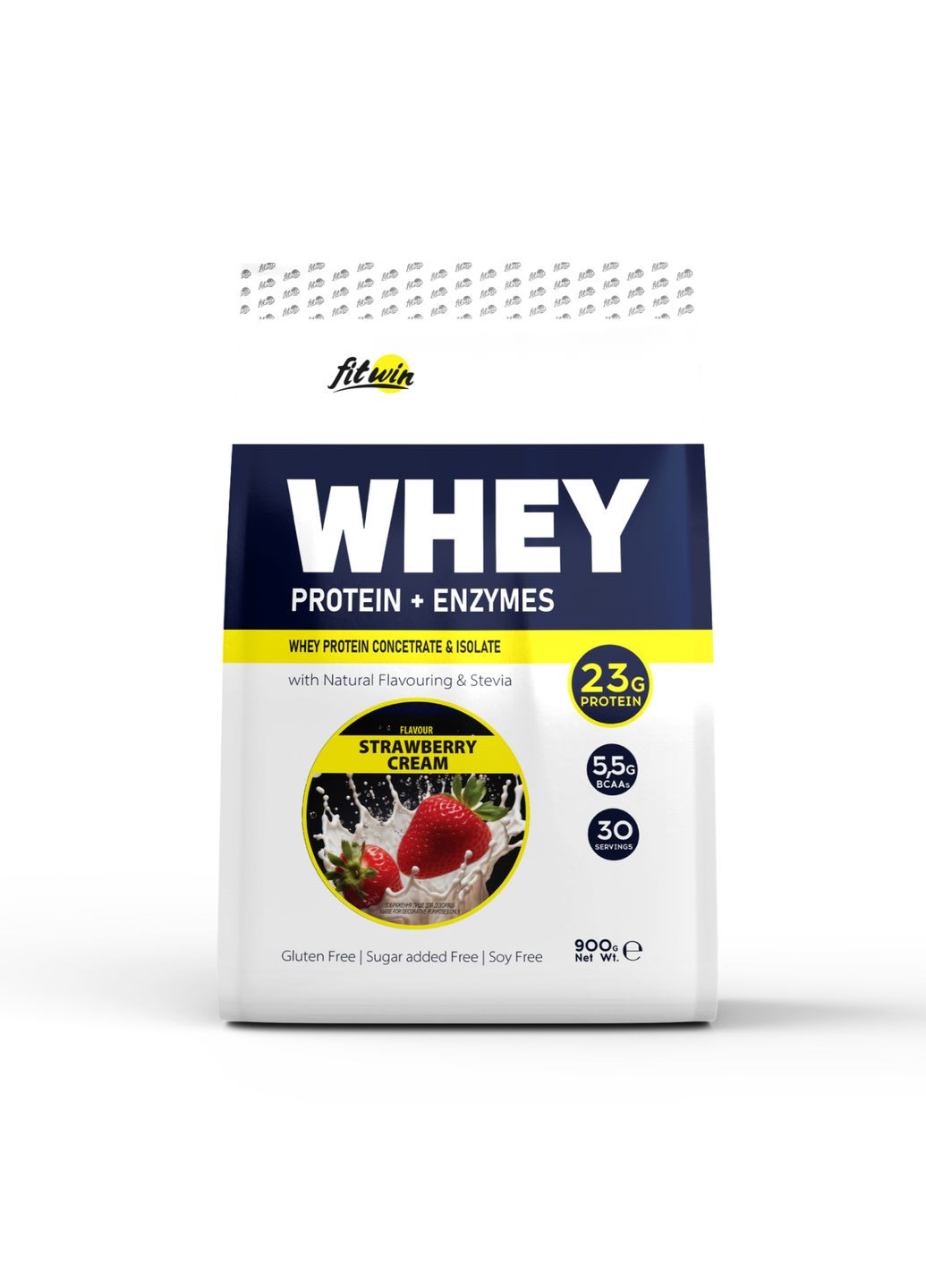 Сывороточный протеин Whey 900г Клубничный крем для спортсменов и активных людей белковый порошок FitWin (368977445)