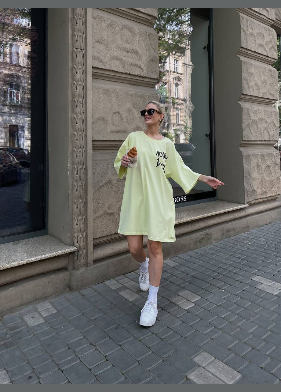 Жіноча футболка-сукня з принтом No Brand - (325833831)