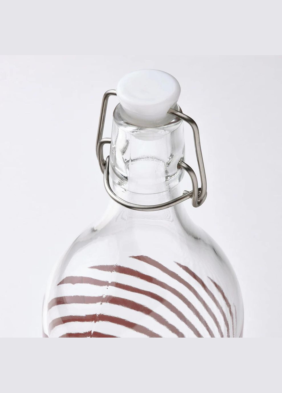Бутылка с крышкой ИКЕА KORKEN 1 год серо-розовое стекло (10564701) IKEA (284118793)