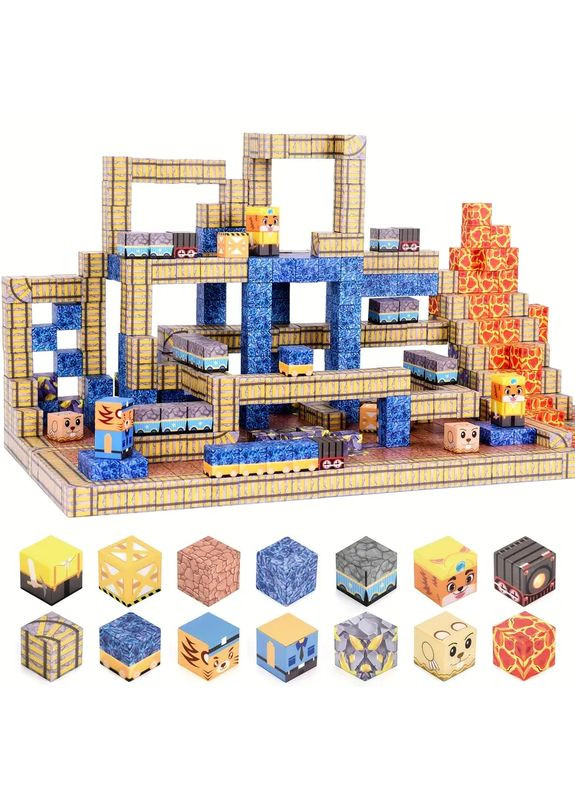 Магнітний конструктор Minecraft 100 шт кубики на магнітах дитячий Майнкрафт Лава No Brand (363042390)