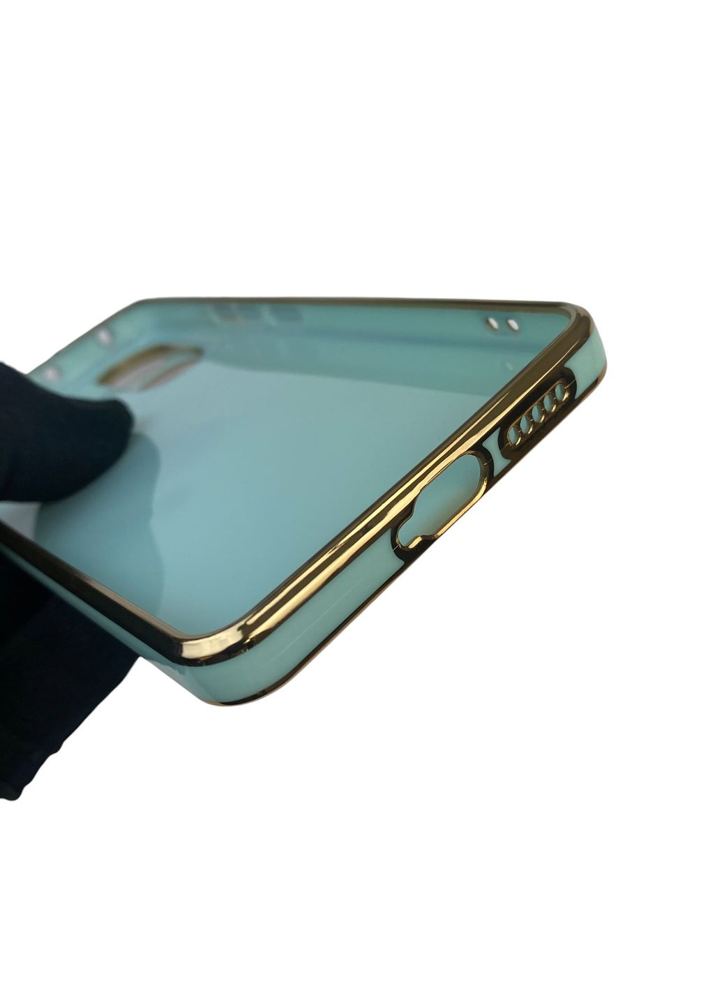 Чохол для Redmi Note 13 Pro 5G з кільцем MagSafe із золотою окантовкою на сяомі редмі нот 13 про бірюзовий gs1 Xiaomi (366235661)