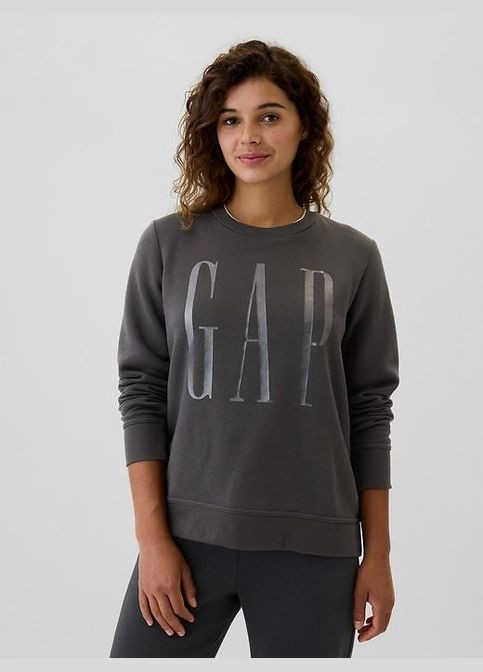 Сірий світшот жіночий relaxed logo Gap (322811049)