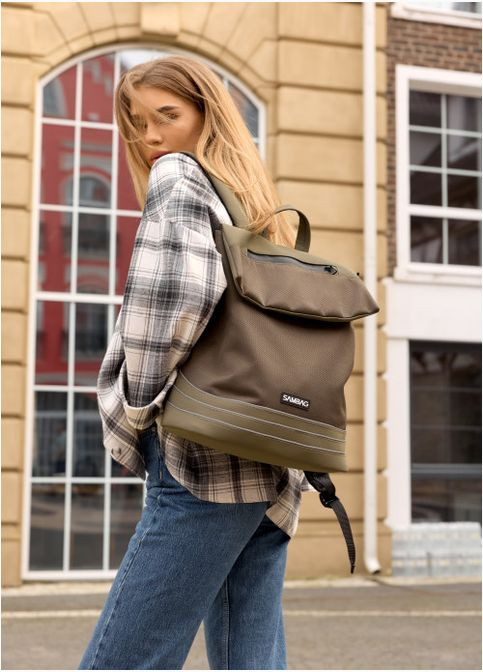 Рюкзак женский из экокожи Rene Balance хаки Sambag (301871767)
