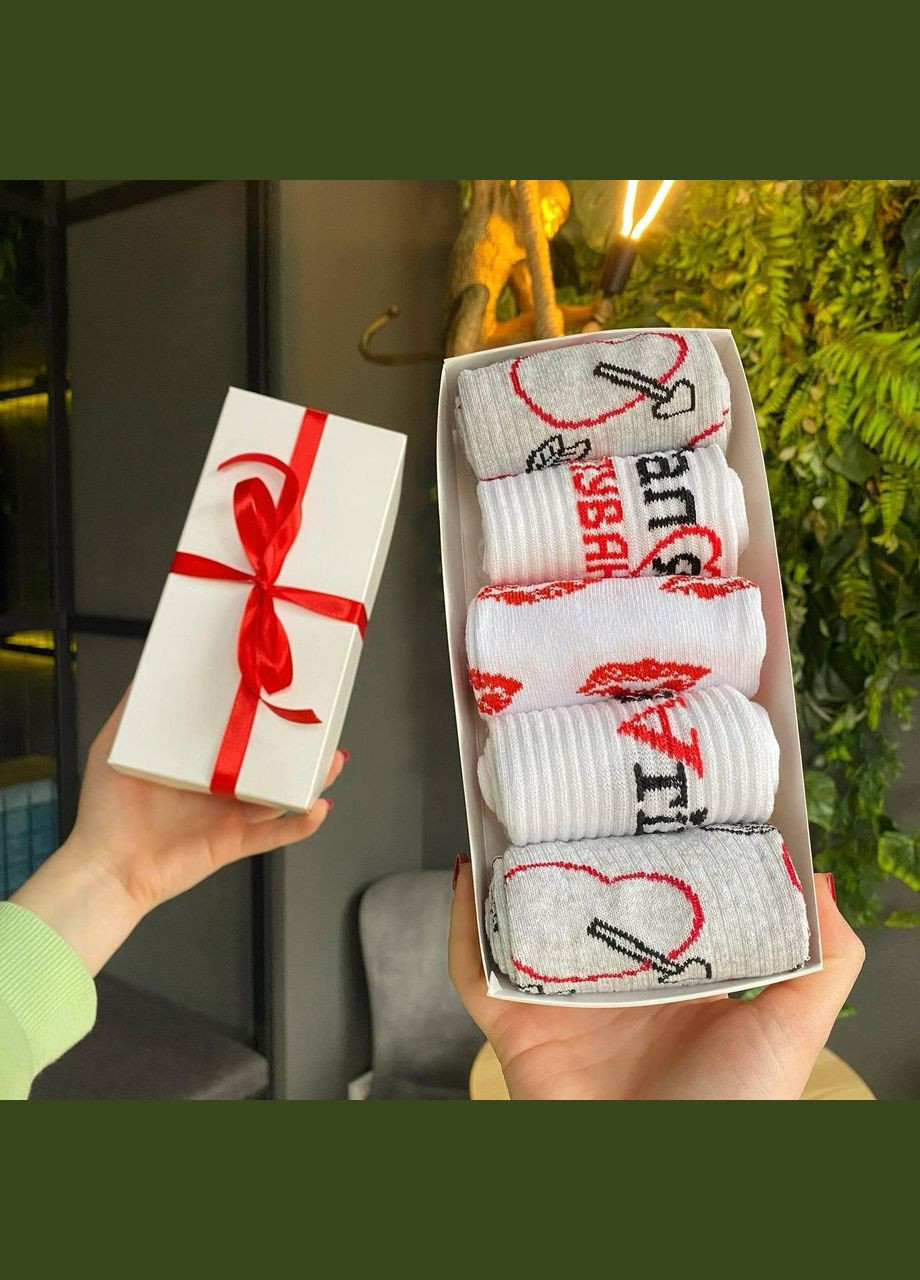 Комбіновані набір жіночих шкарпеток 36-41 5 пар у подарунковій коробці Vakko (308683645)