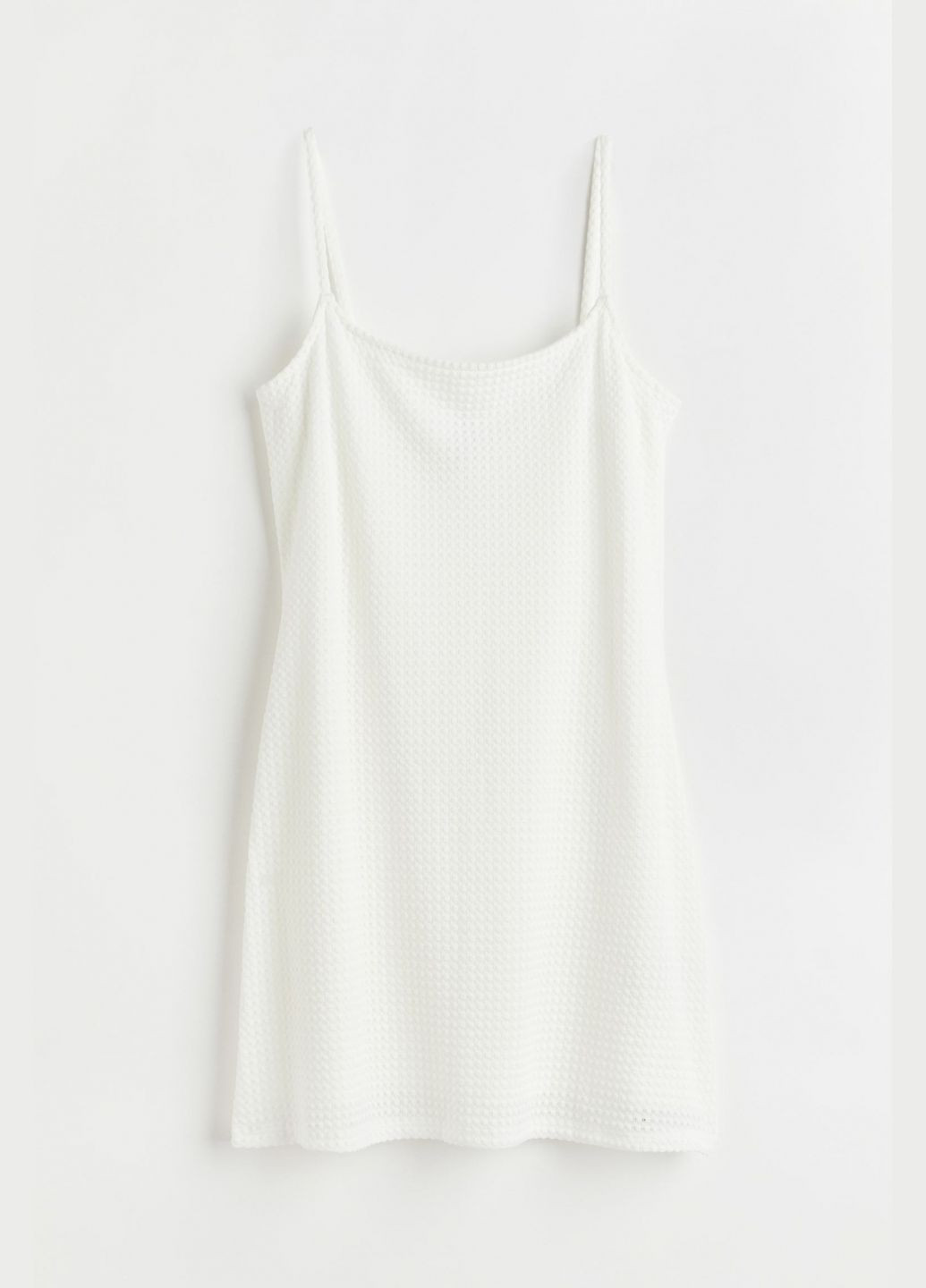 Белое повседневный, кэжуал, вечернее платье трикотажное на подкладке для женщины 1065281-001 H&M однотонное