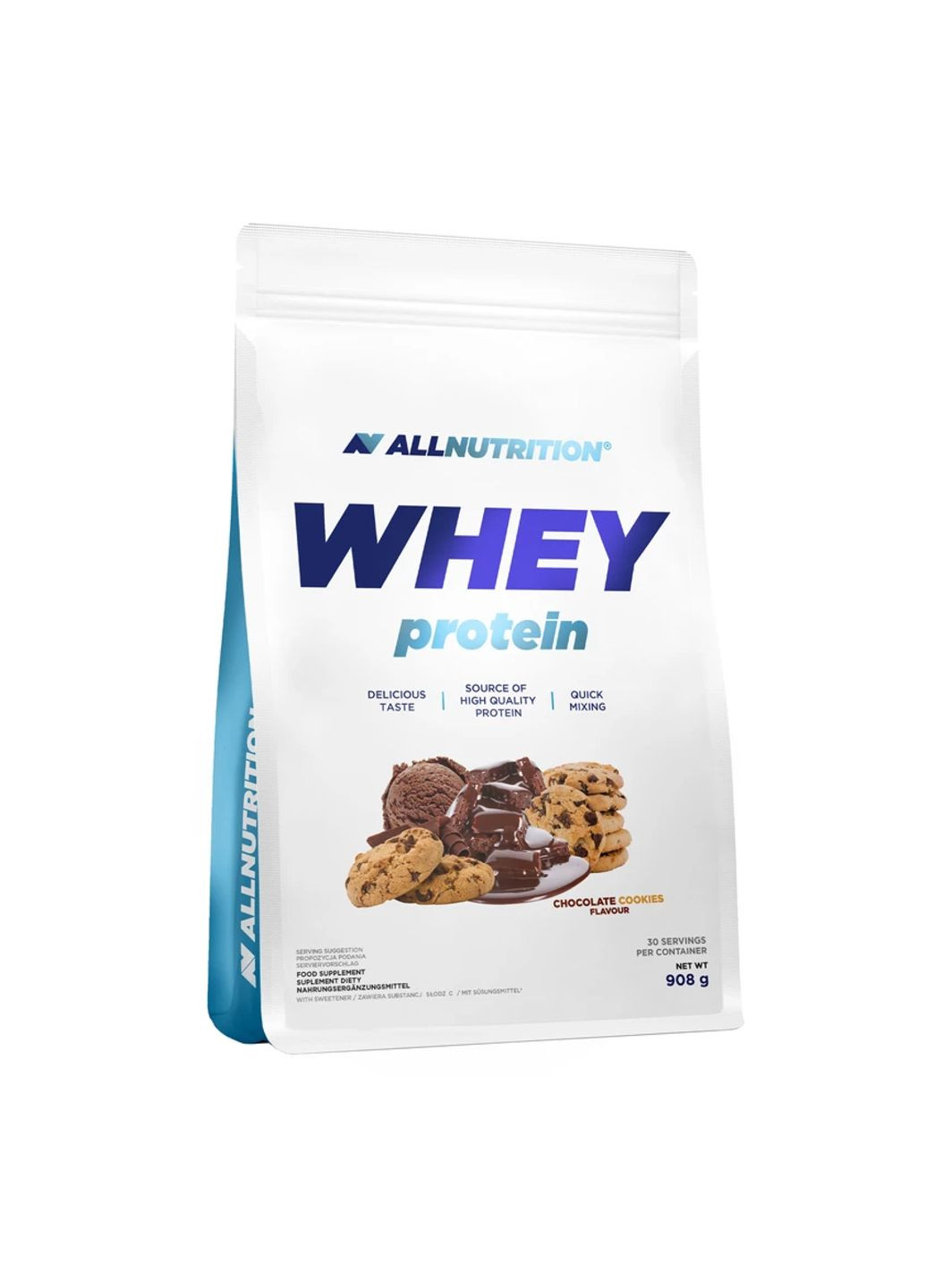 Протеин для набора мышечной массы Whey Protein 908г шоколадный вкус Allnutrition (367957318)