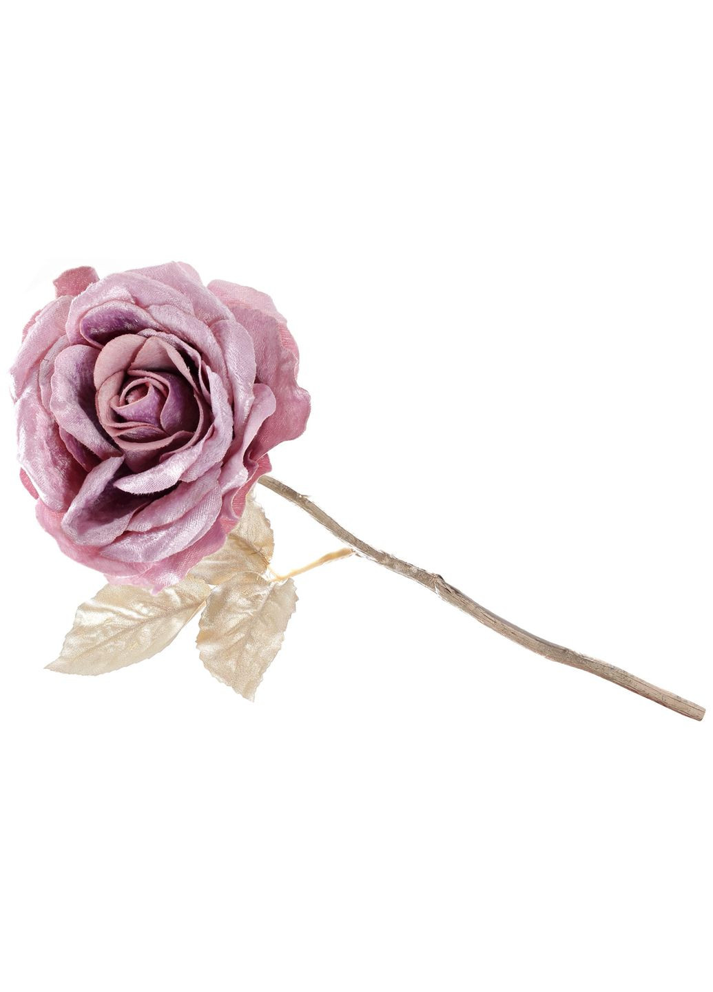 Arrowarrow Роза бархатная на ноге 32см, цвет - пепельно-розовый с шампанскими листьями. BonaDi (293241541)