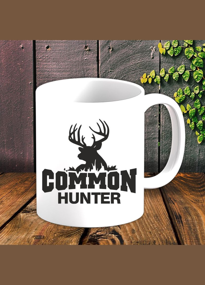 Белая кружка (чашка) для охотника с принтом "Common hunter" Кавун Чашка (316112372)