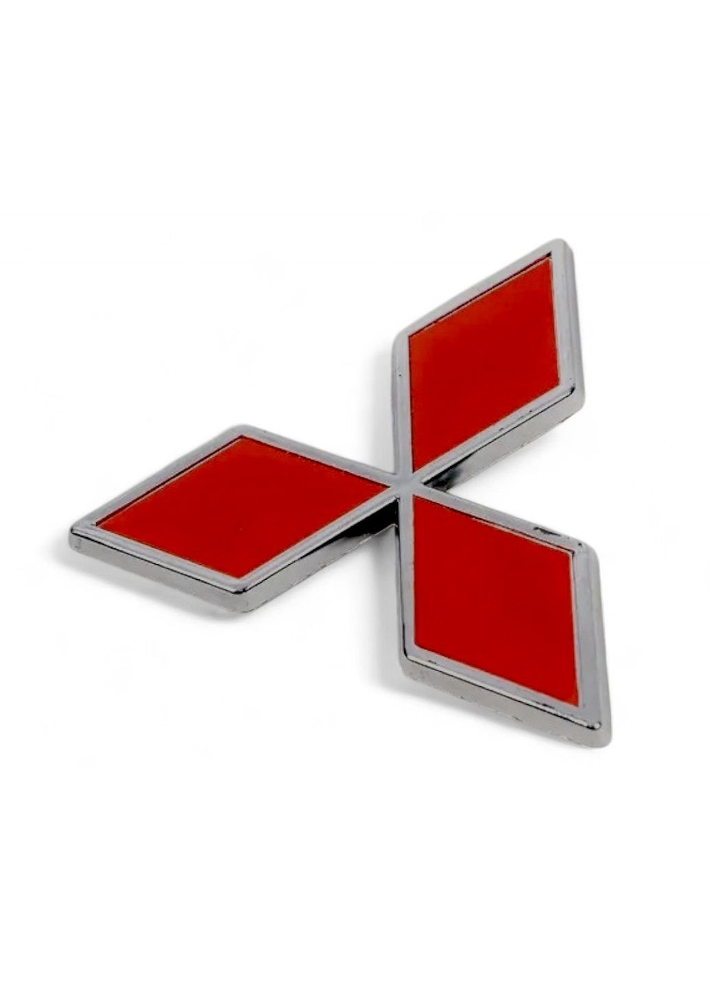 Эмблема руля красная+хром 32х28мм (на скотче) Mitsubishi (369610439)