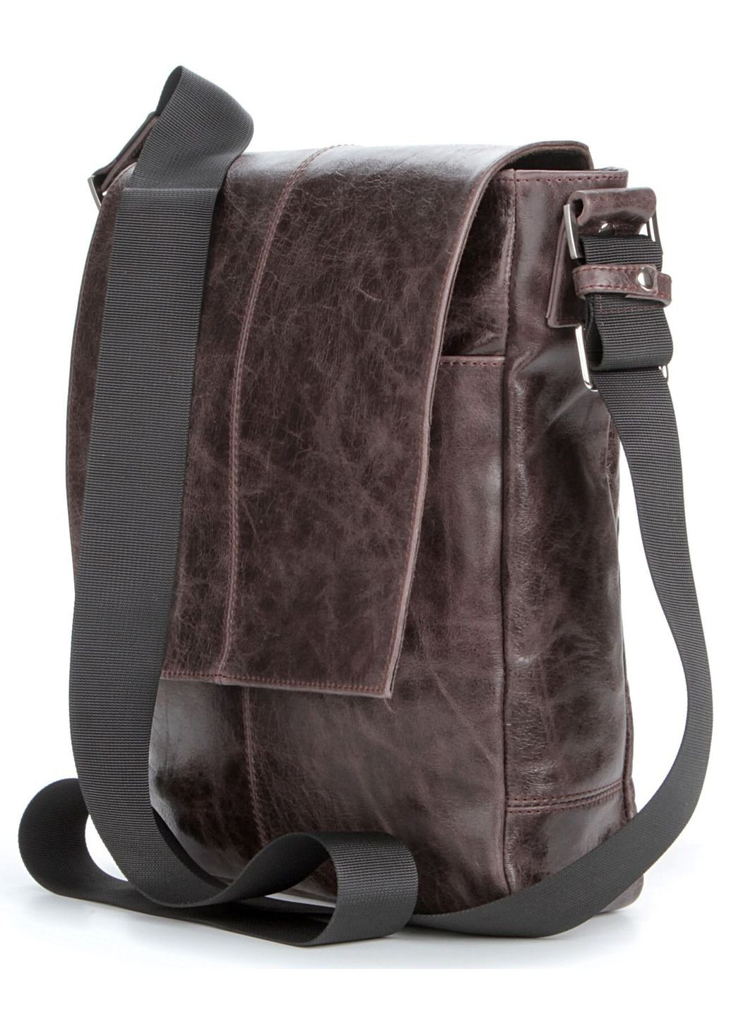 Шкіряна сумка крос боді чоловіча месенджер через плече коричнева 00796 Shvigel (329198646)