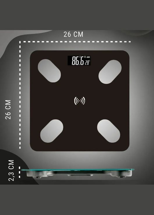Смарт ваги для підлоги, електронні MS-2017A з додатком на телефон, до 180 кг Domotec (364664325)
