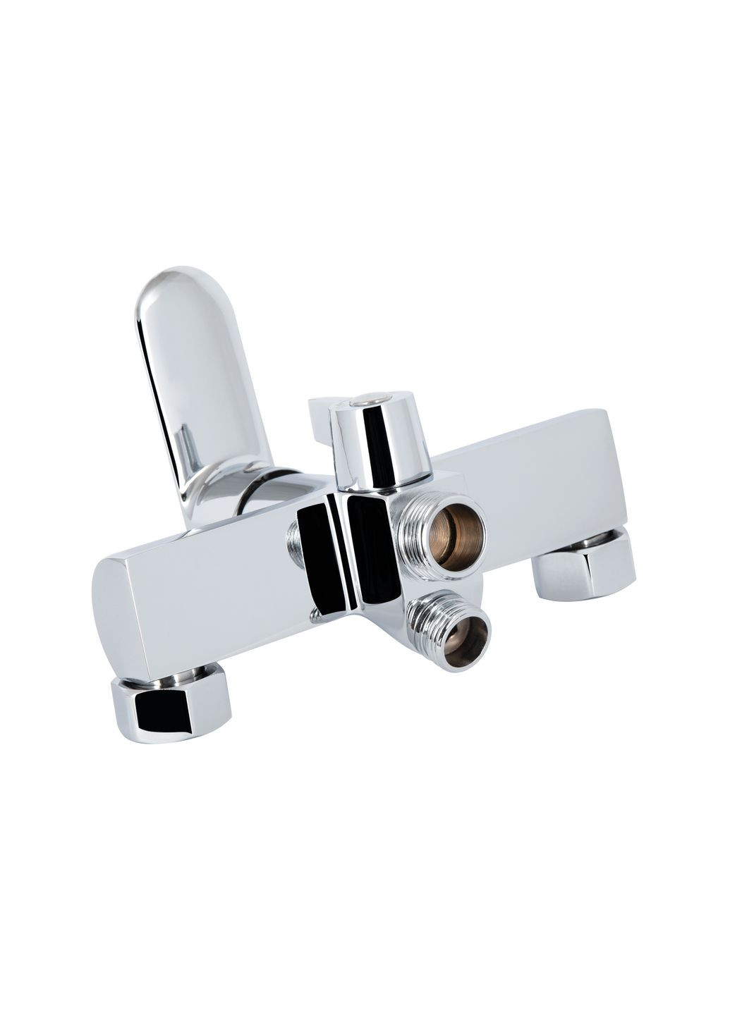 Смеситель для ванны Evia с длинным поворотным изливом (c душевым гарнитуром) Chrome Qtap QTEVI260CRM47579 (346492546)