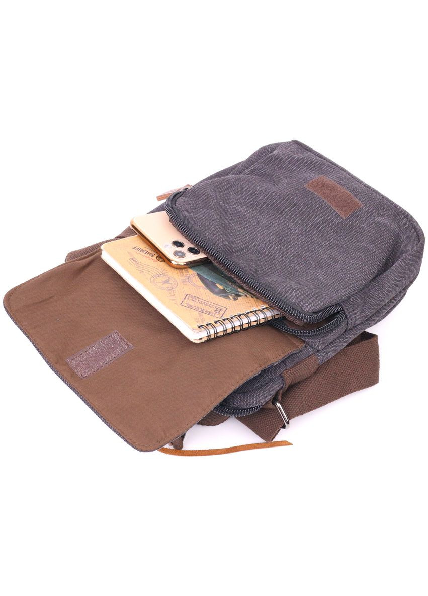 Чоловіча шкіряна сумка через плече чорна кросбоді 21225 Vintage (329197972)