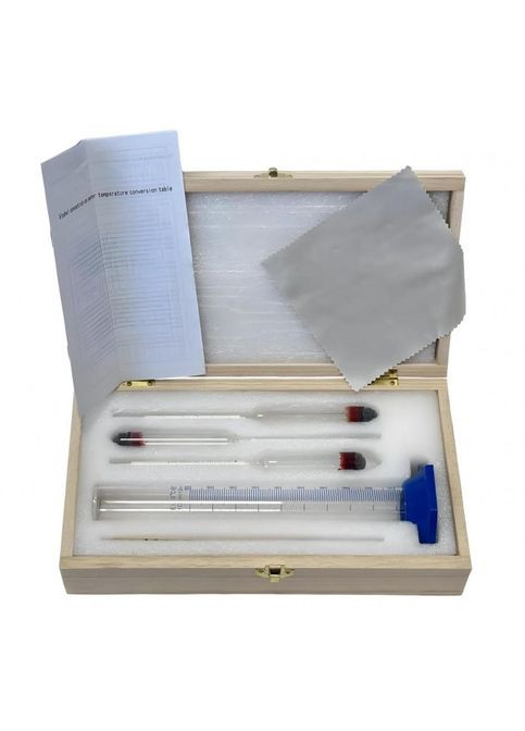 Набір ареометрів АСП-3 із мірним циліндром 100мл у дерев'яному футлярі No Brand (302239581)