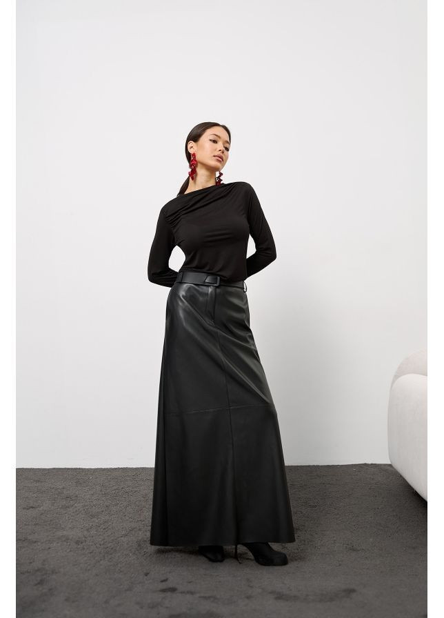 Лонгслів з драпіруванням 3027 Чорний Triko Bakh (368651028)