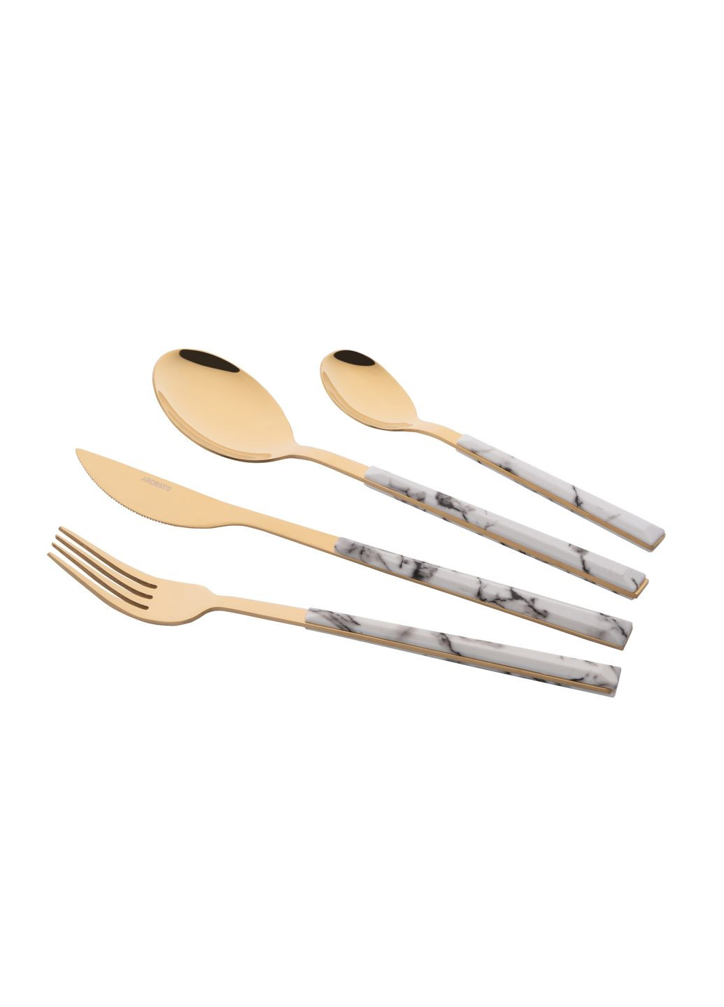 Набор столовых приборов Gemini Marmo, 16 приборов, нержавеющая сталь, пластик, золотисто-белый Ardesto (314981469)