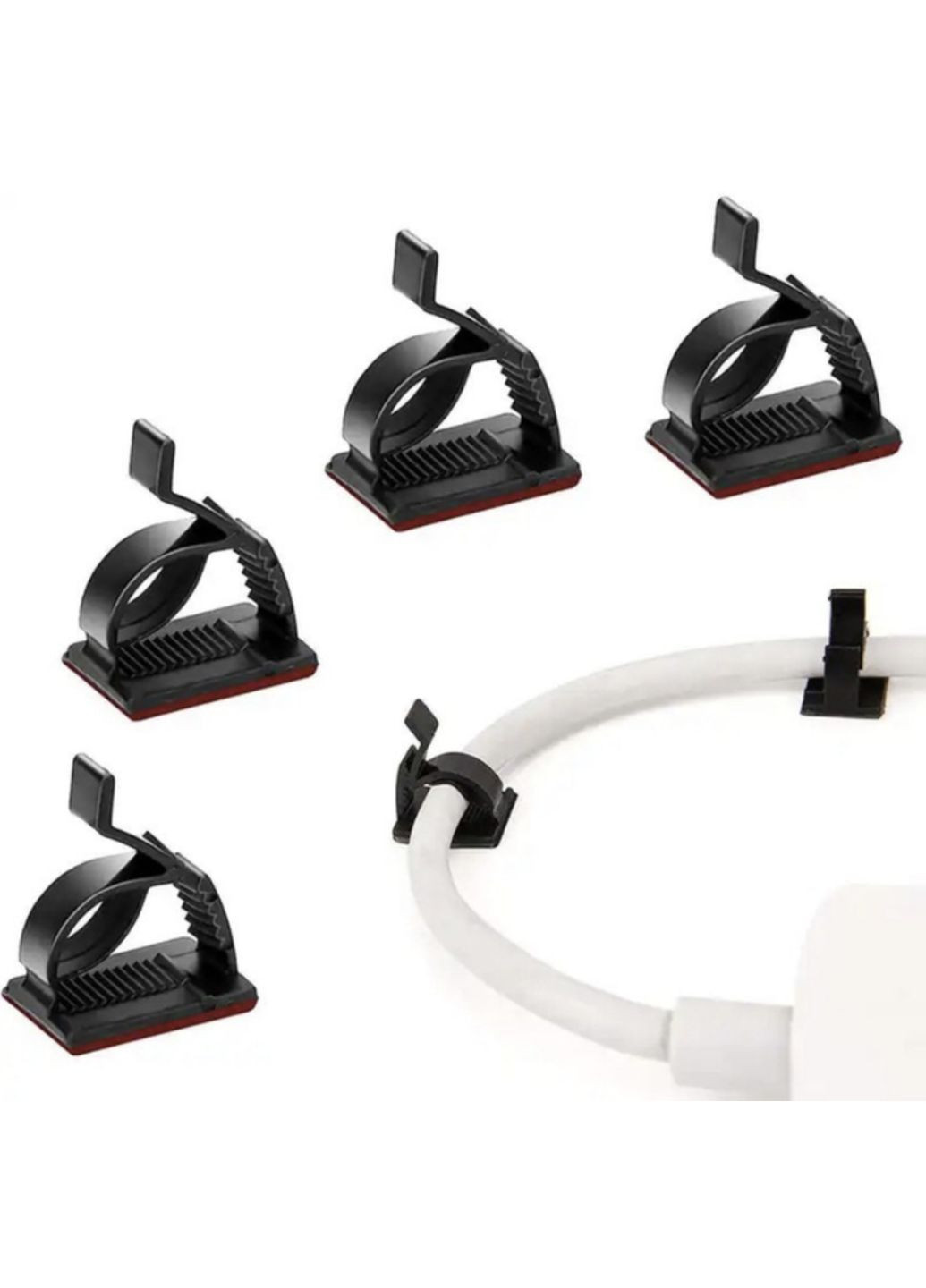 Органайзер клипса фиксатор кабеля держатель для проволоки самоклеящийся 20 шт S Черный OlaN (360547066)