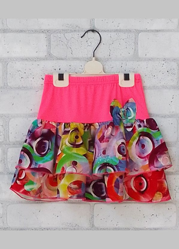 Юбка детская летняя с волнами, трикотаж штапель No Brand (315352653)