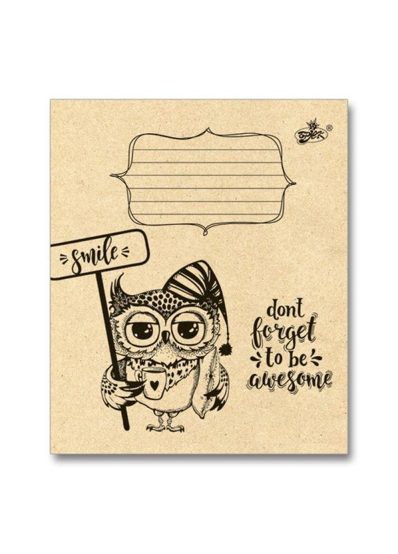 Зошит 24 арк., лінія, КРАФТ " " / Сова Бріск (356005945)