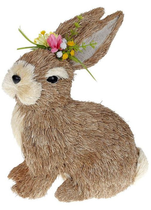 Фигура декоративная "Кролик с цветами" 21х13х31см, пенопласт Bona (372172068)