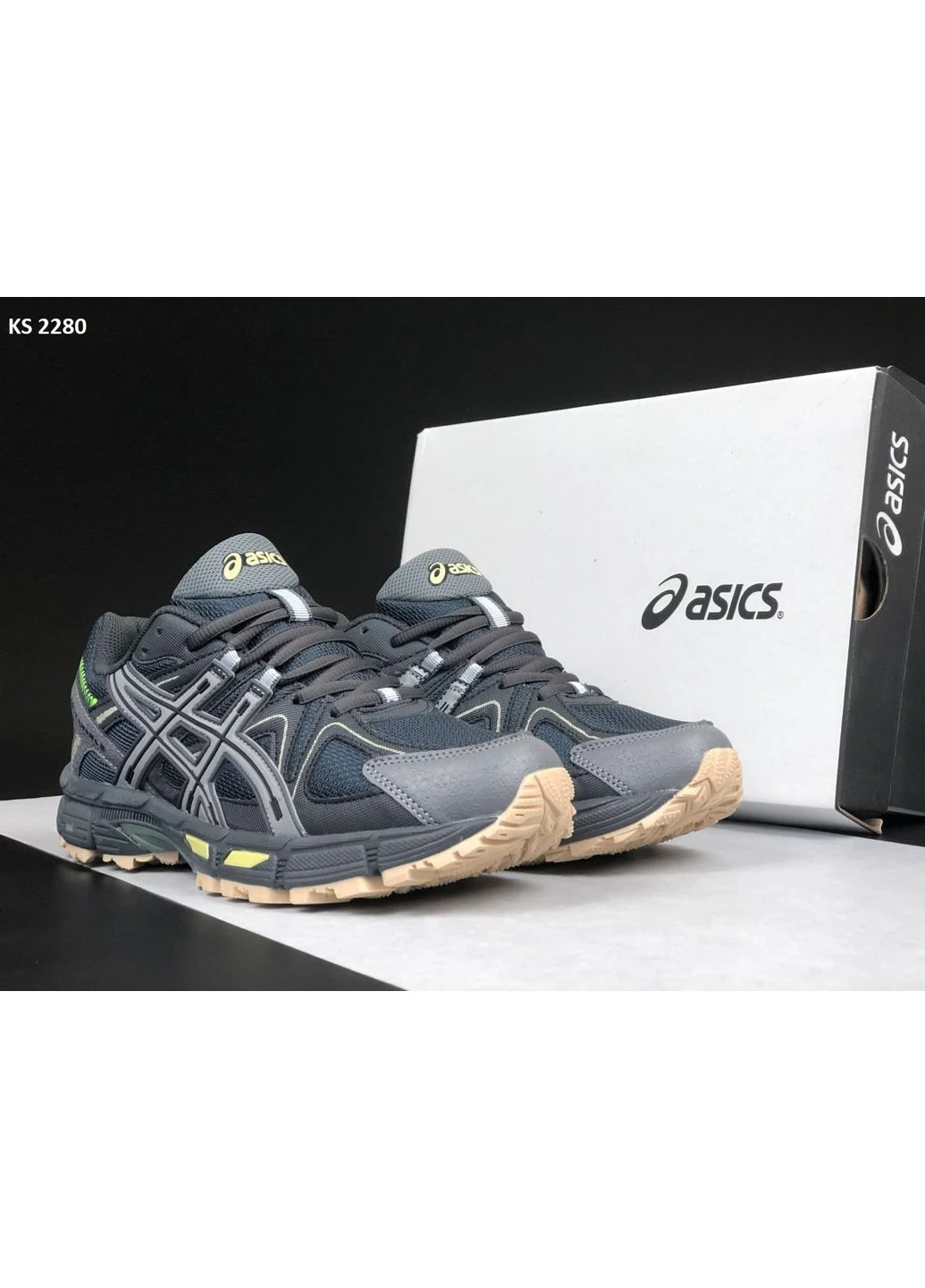 Сірі літні кросівки asics gel-kahana 8 gray green асікс гель кахано 8 сірі No Brand