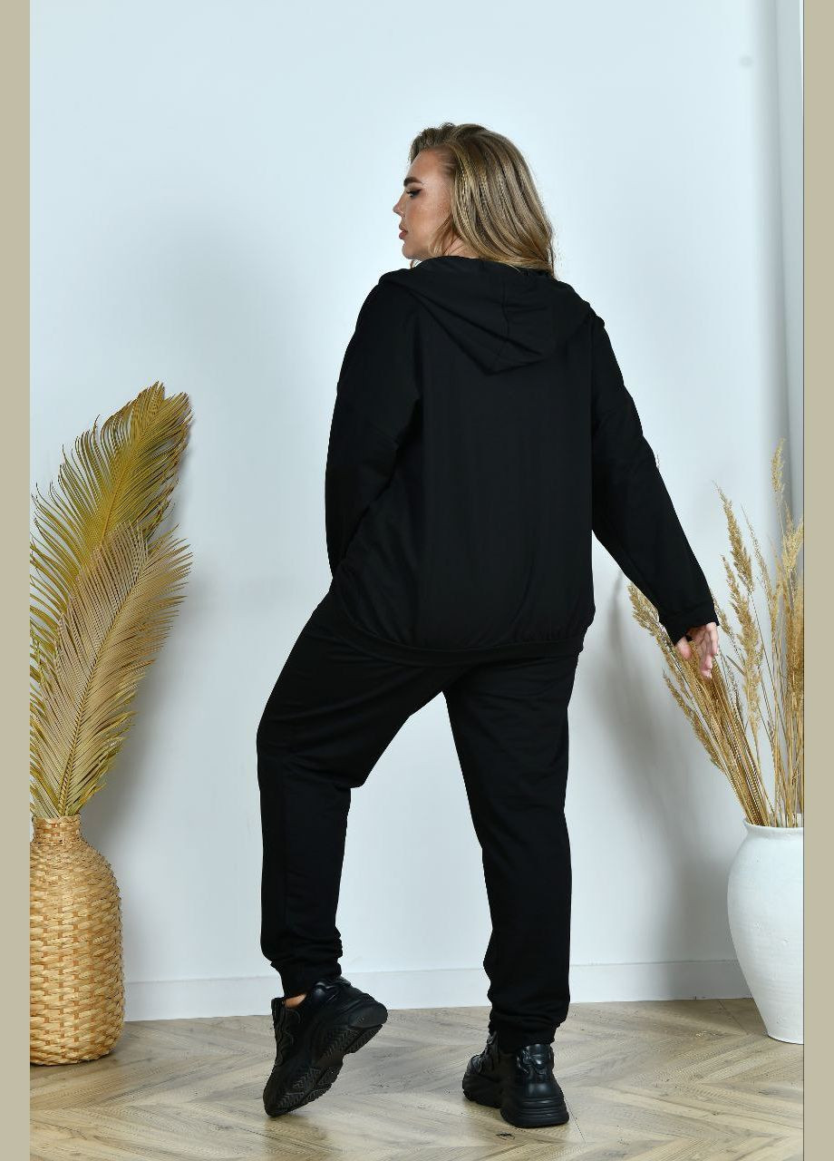 Жіночий спортивний костюм двійка колір чорний р.54 442074 New Trend (285711799)