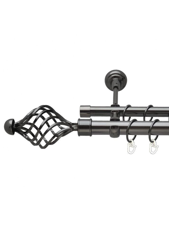 Карниз Арезо металевий дворядний відкритий гладка труба Онікс 25\19 мм 160 см (00-00012171) ORVIT (300285610)