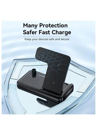 Зарядний пристрій (EWXZM-JC01-Z) Essager 4-in-1 wireless charger 15W foldable desktop black (370017603)