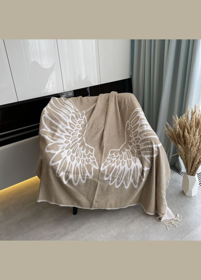 Плед Wings бавовняний 140х200 см бежевий (653590756118) SoundSleep (307088716)