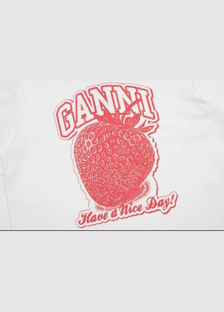 Женская футболка GANNI Strawberry Белый No Brand - (297366277)