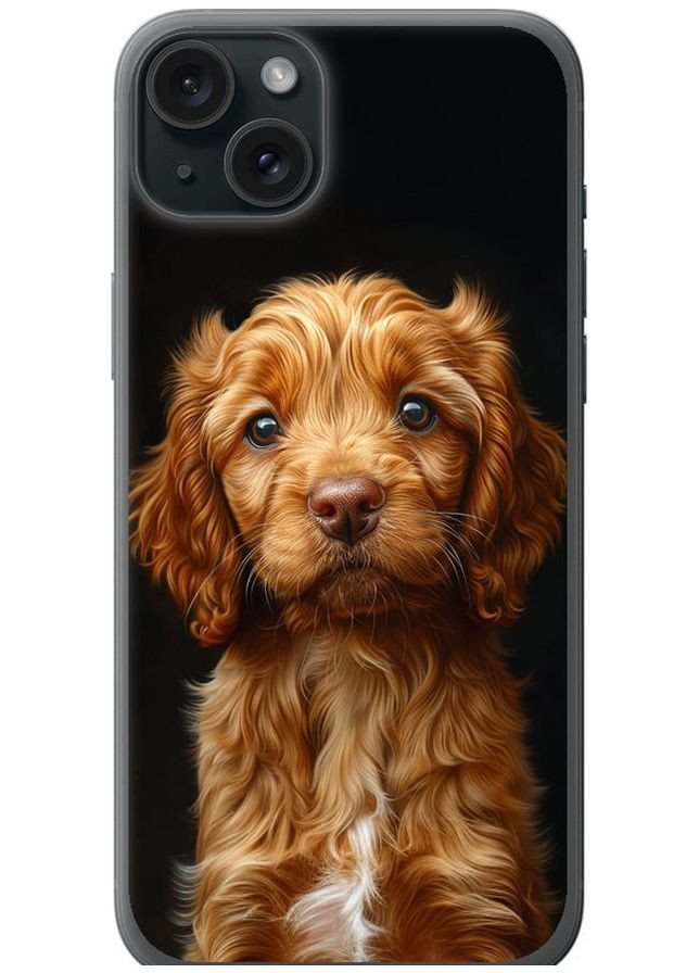 Силіконовий чохол 'Cocker spaniel на чорному фоні' для Endorphone Apple iPhone 15 Plus (292254105)