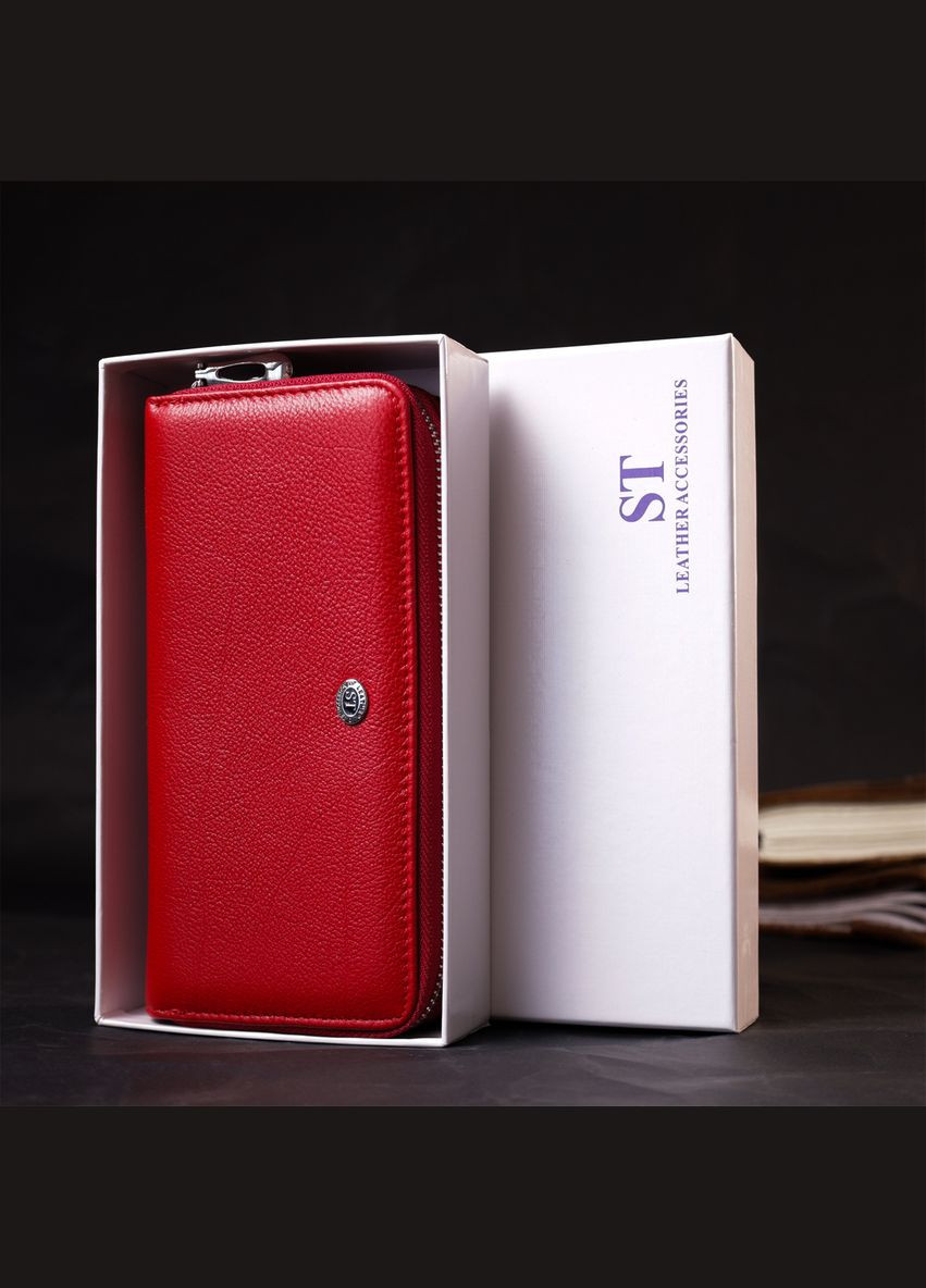 Яркий женский кошелек-клатч с двумя отделениями на молниях 18,5х9,5х4 см 19430 st leather (329198069)