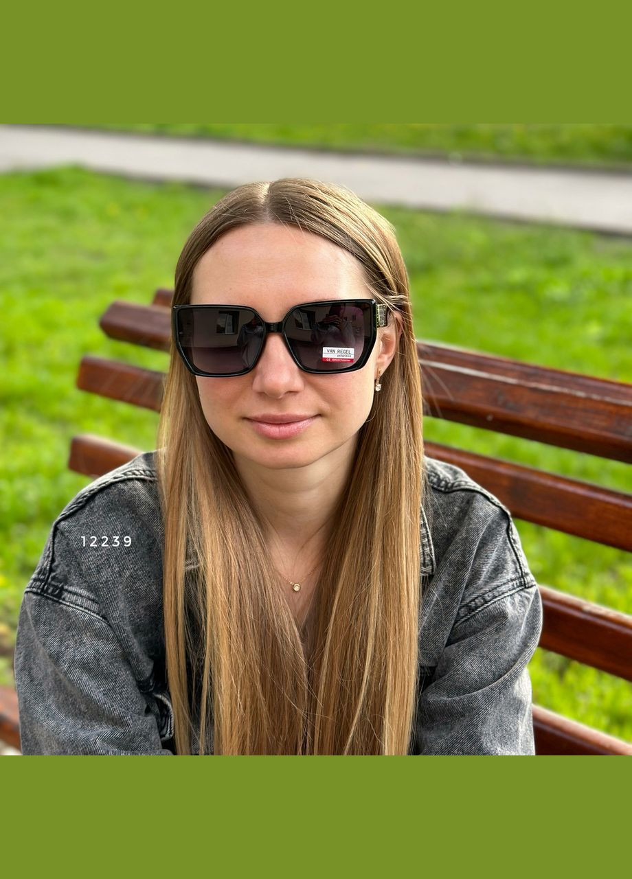 Чорні сонцезахисні окуляри з поляризованою лінзою No Brand (302490611)