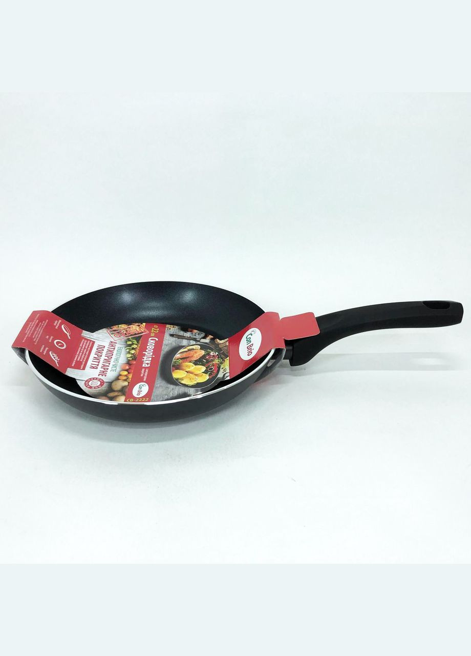 Сковорода на довго СВ-2222 22 см, Сковорода кухонна для кухні, Пательня KT-549 для смаження Con Brio (351486295)