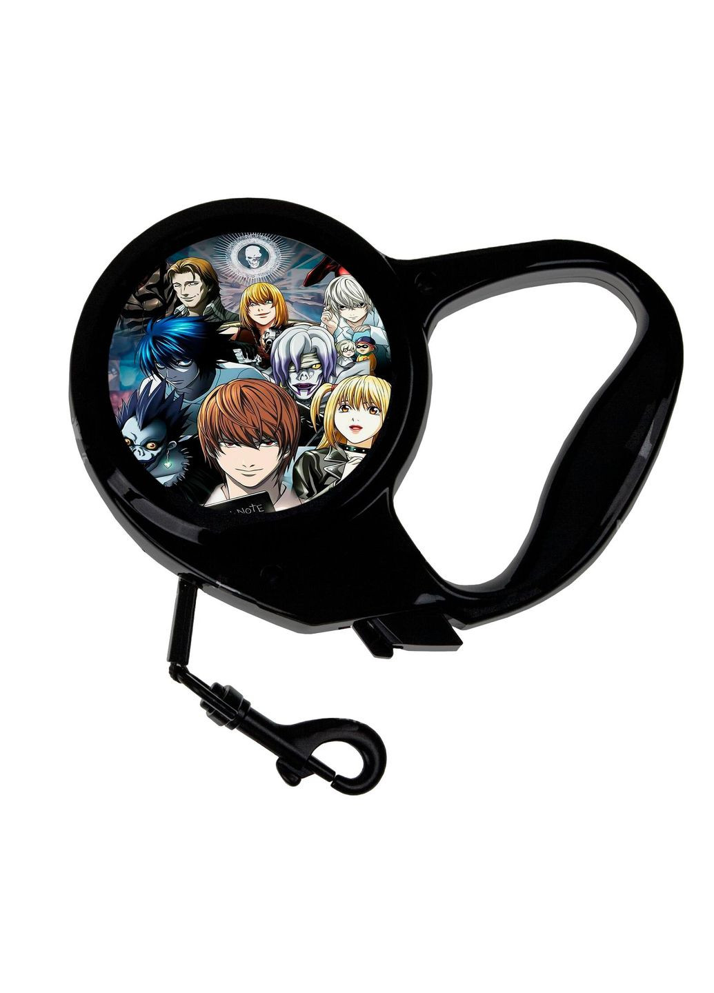 Поводок-рулетка для животных с принтом Аниме Тетрадь смерти #0008 3 м черный No Brand (309151890)