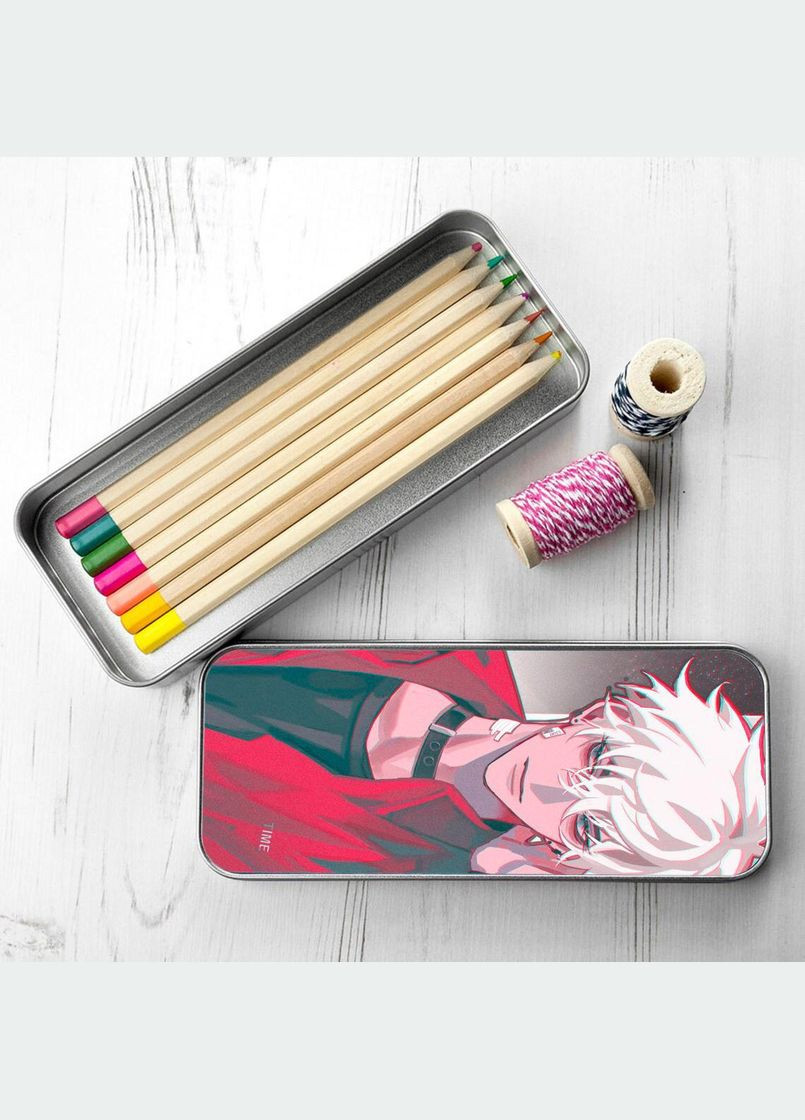 Пенал школьный для мальчика и девочки металлический Аниме Агенты Времени #06 7*18 см Silver No Brand (309154614)