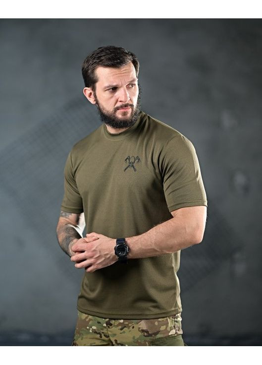 Тактична чоловіча футболка Череп олива No Brand (349508217)