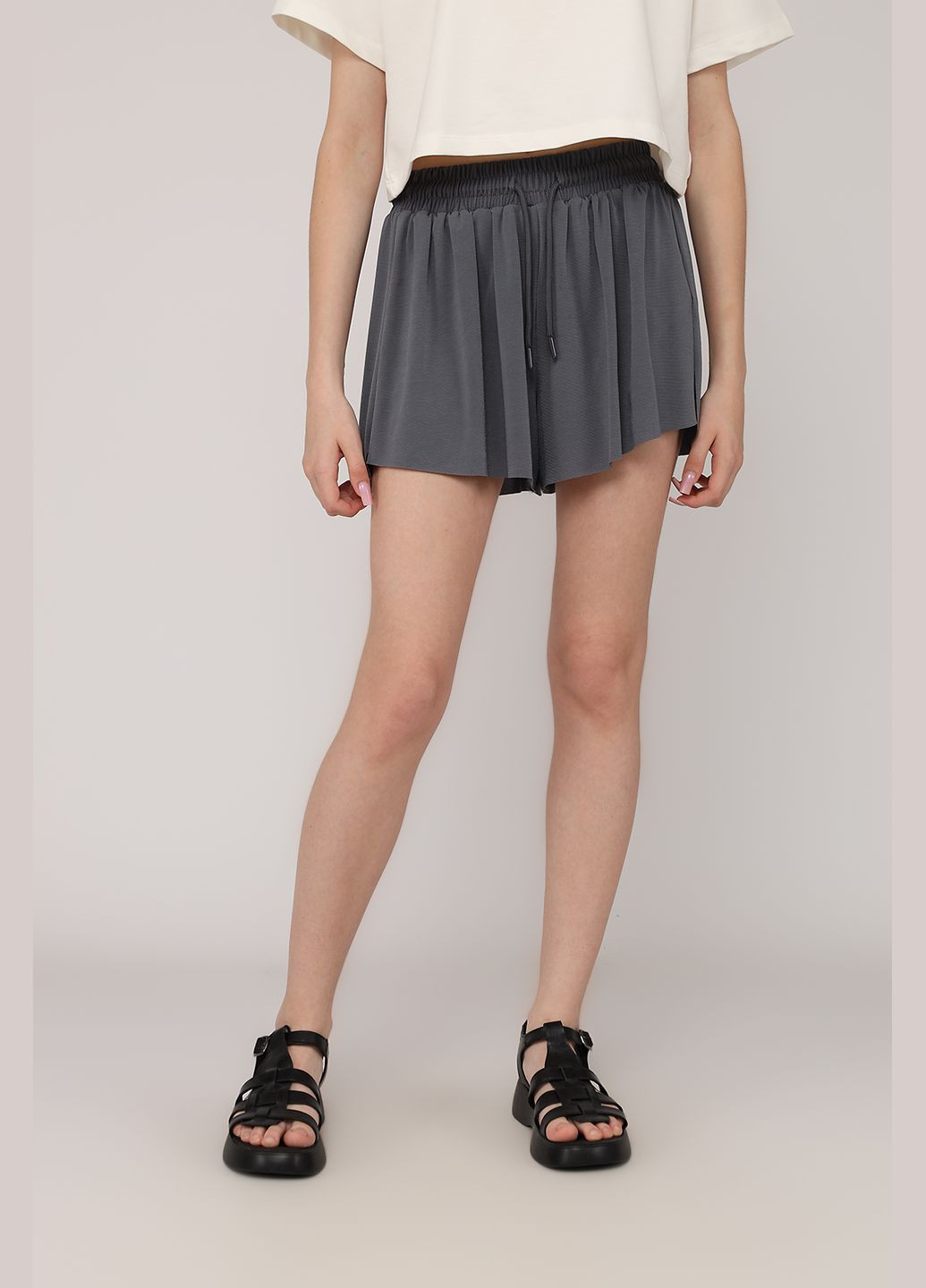Спідниця-шорти жіноча колір сірий ЦБ-00275908 QLIS (334257364)