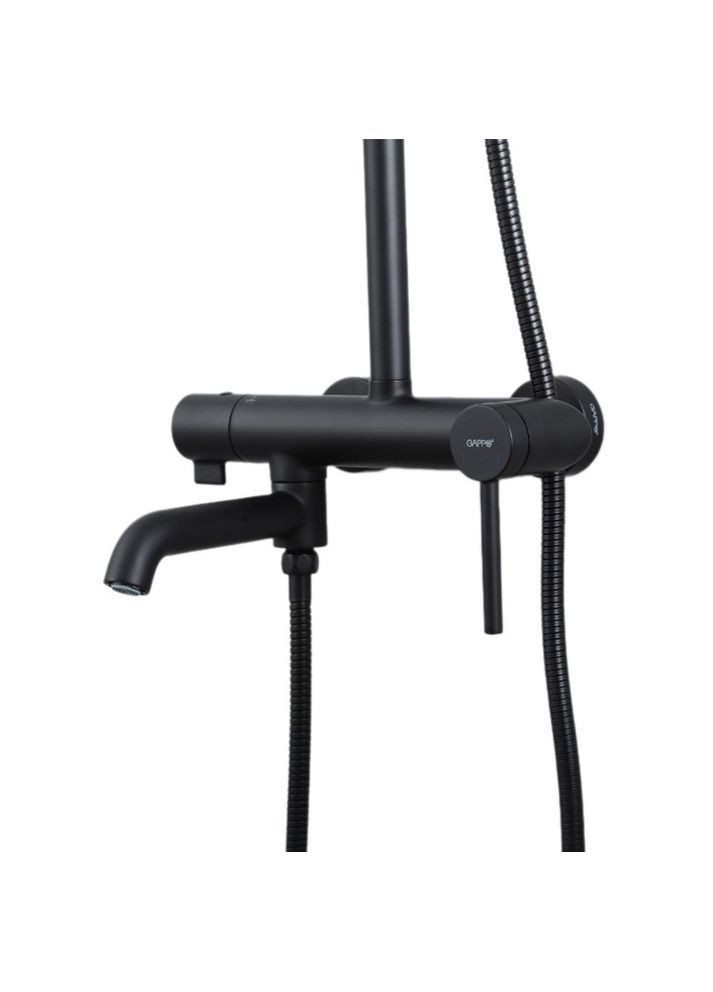 Душевая система G2406-6 излив - переключатель на лейку, 3-функции, латунь, черный GAPPO (372994970)