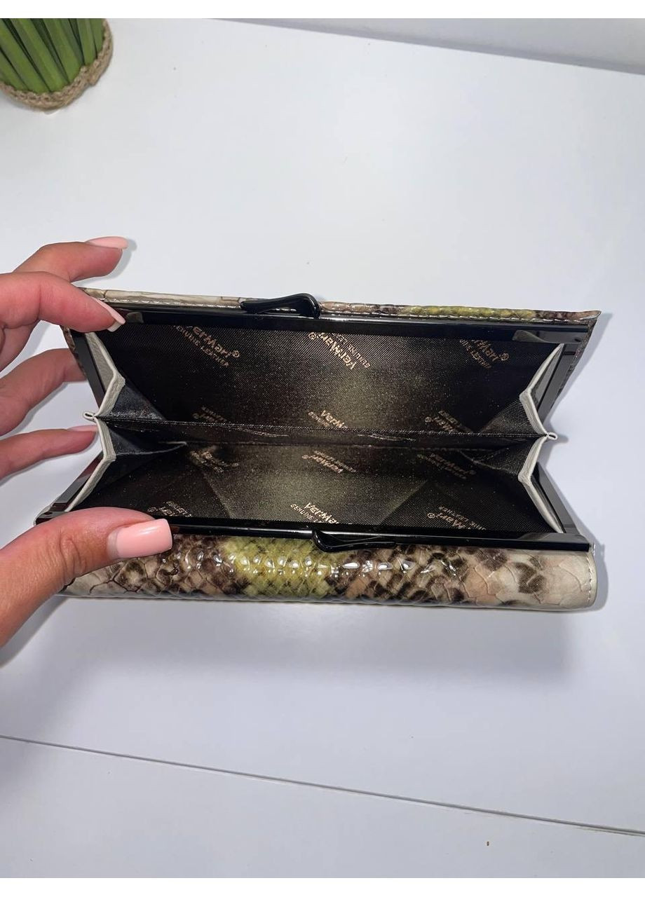 Класичний жіночий гаманець зі зміїним принтом з монетницею зовні Vermari (369723605)